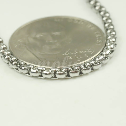 New 30 feet Stainless Steel 316L SQUARE ROLO Chain - 2.5mm  - Bulk Chain Necklace Wholesale DIY Jewelry Chain - STSQ25BL