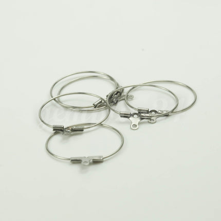 NEW 2/10/50/100 pcs - 20mm STAINLESS Steel 316L Beading Hoops Earwires Earrings