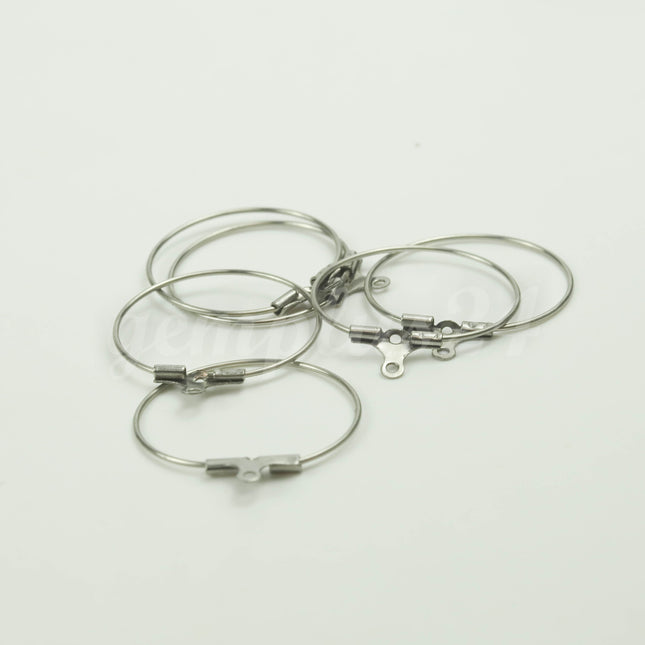 NEW 2/10/50/100 pcs - 20mm STAINLESS Steel 316L Beading Hoops Earwires Earrings - Ship from California Bay Area USA