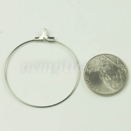 NEW 2/10/50/100 pcs - 35mm STAINLESS Steel 316L Beading Hoops Earwires Earrings