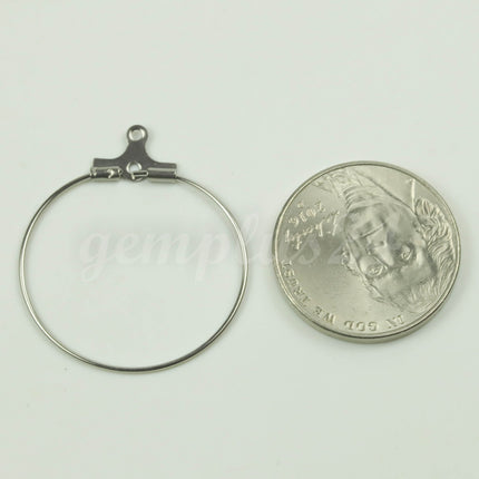 NEW 2/10/50/100 pcs - 1 inch - 25mm STAINLESS Steel 316L Beading Hoops Earwires Earrings