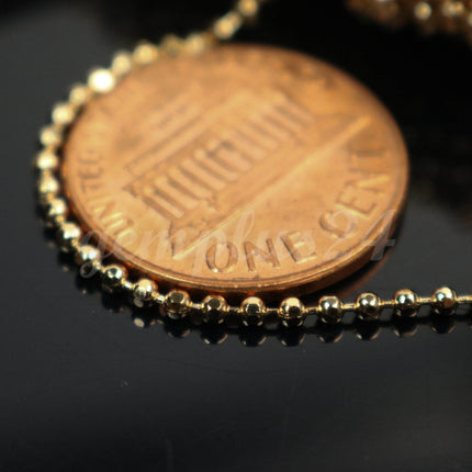 100 Ft Spool of Champagne Gold (Pinky Gold) Plated  facet BALL Chain - 1.5mm Ball/Beads Size - Bulk Ball chain  Wholesale - 15DC