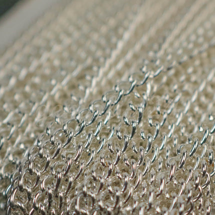 NEW 300 feet Sterling Silver Plated Curb Chain BIG Chunky Sturdy Curb Chain - 3.6mm width 1.0mm Wire Unsoldered - 36CURB