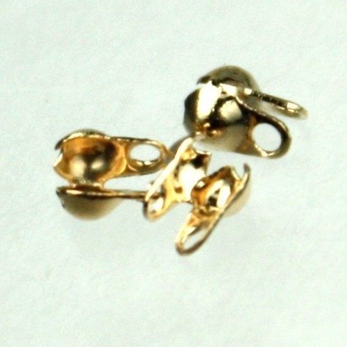 100pcs of Gold finished ball chain connector for 1.5mm chain - Crimp type - BALLCON15