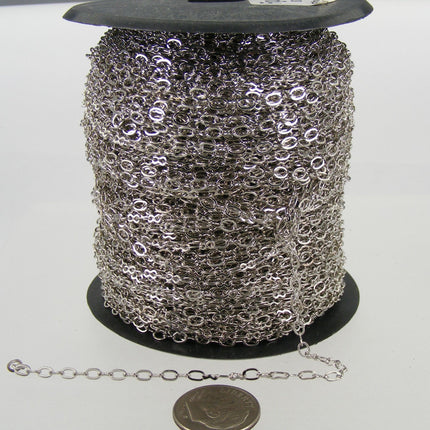 100 ft spool of Rhodium SOLDER Figure 8 Connector Chain - 4x3mm links - 843F