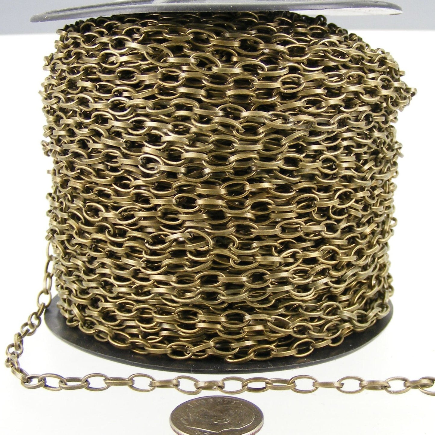 5 ft. of Antique Brass Finished Drawn Cable Chain - 6.3x3.5mm Unsoldered Link - 6335DR