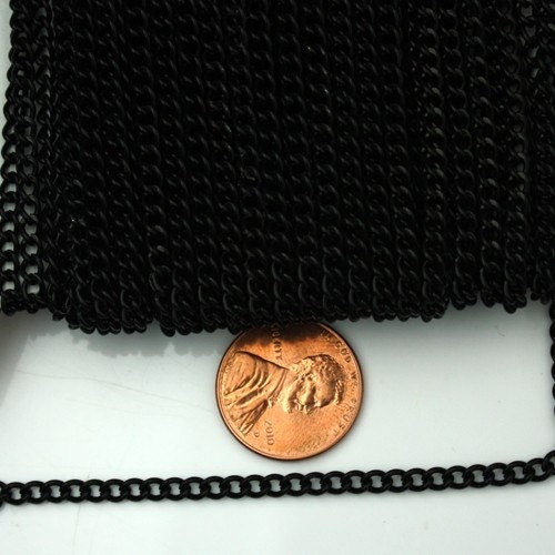 100 Ft of Black curb chain 2.2mm - unsoldered -  2.2S