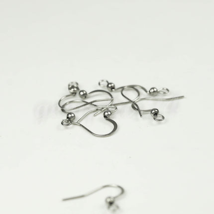 Surgical Stainless Steel 316L FLAT FRENCH Hook with 3mm Ball Earring Ear Wire - 20/50/100/500 pcs - 20x16mm 21G 3mm Ball