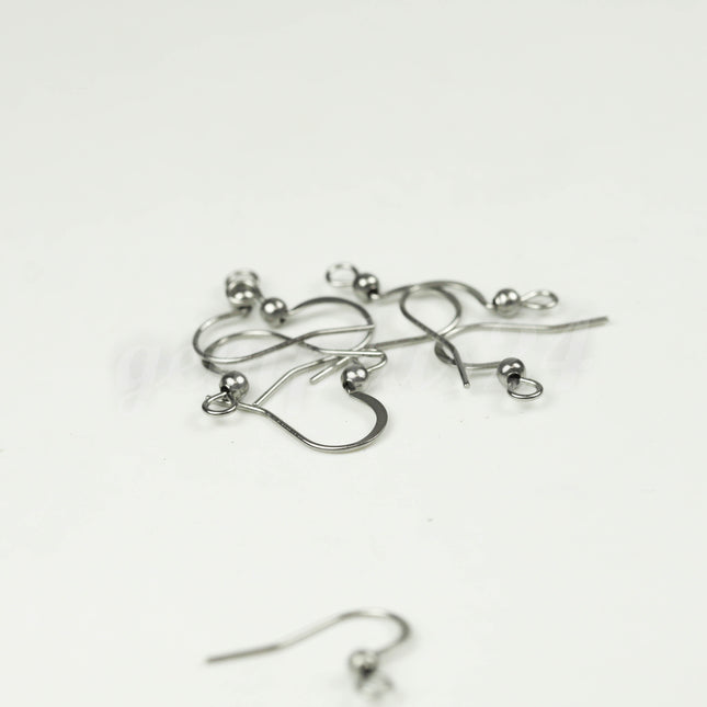 Surgical Stainless Steel 316L FLAT FRENCH Hook with 3mm Ball Earring Ear Wire - 20/50/100/500 pcs - 20x16mm 21G 3mm Ball