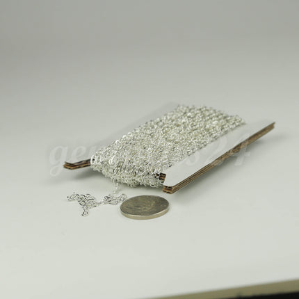 3 ft Sterling Silver Plated Bulk Chain, Long and Short (Small 3 and 1) SOLDERED Wholesale Chain - 4.5x2.5mm 2.9x2.6mm Soldered - 317LS31