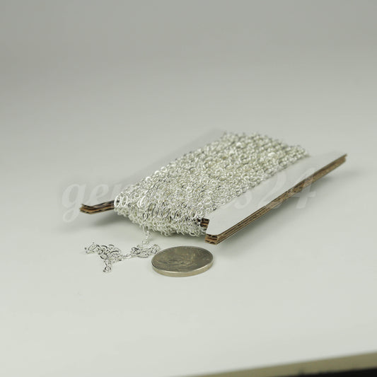 10 ft Sterling Silver Plated Bulk Chain, Long and Short (Small 3 and 1) SOLDERED Wholesale Chain - 4.5x2.5mm 2.9x2.6mm Soldered - 317LS31