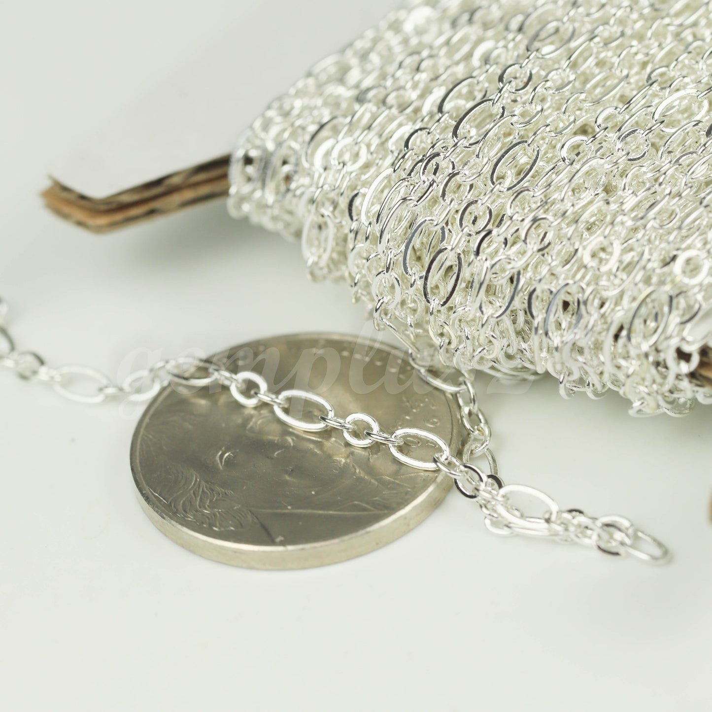 300 ft Sterling Silver Plated Bulk Chain, Long and Short (Small 3 and 1) SOLDERED Wholesale Chain - 4.5x2.5mm 2.9x2.6mm Soldered - 317LS31