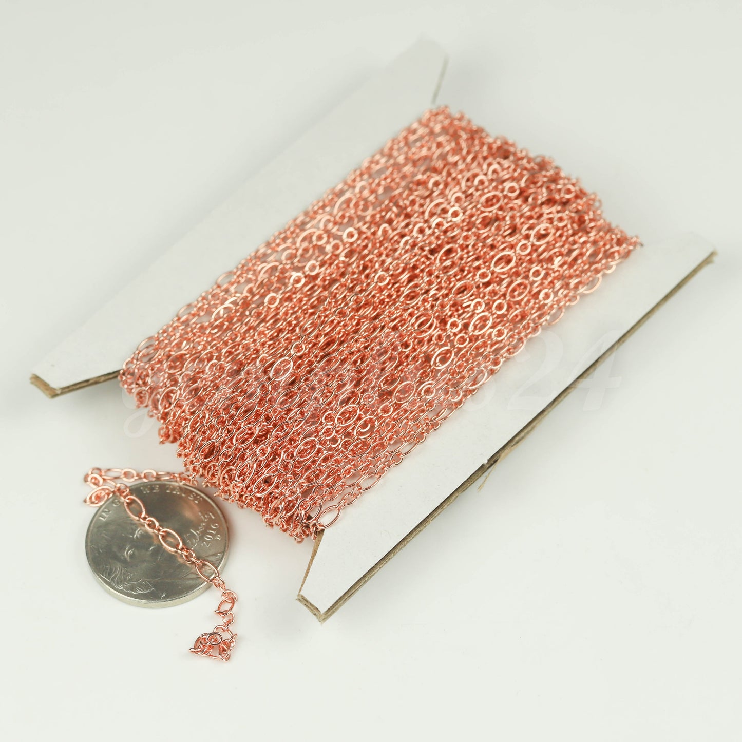 New 3 ft Bright Copper Plated Bulk Chain, Long and Short (Small 3 and 1) SOLDERED  Chain - 4.5x2.5mm 2.9x2.6mm Soldered - 317LS31