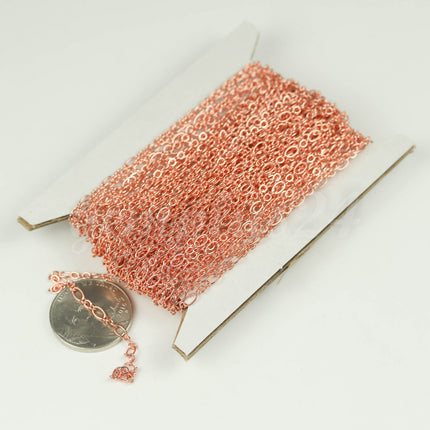 New 300 ft Bright Copper Plated Bulk Chain, Long and Short (Small 3 and 1) SOLDERED  Chain - 4.5x2.5mm 2.9x2.6mm Soldered - 317LS31