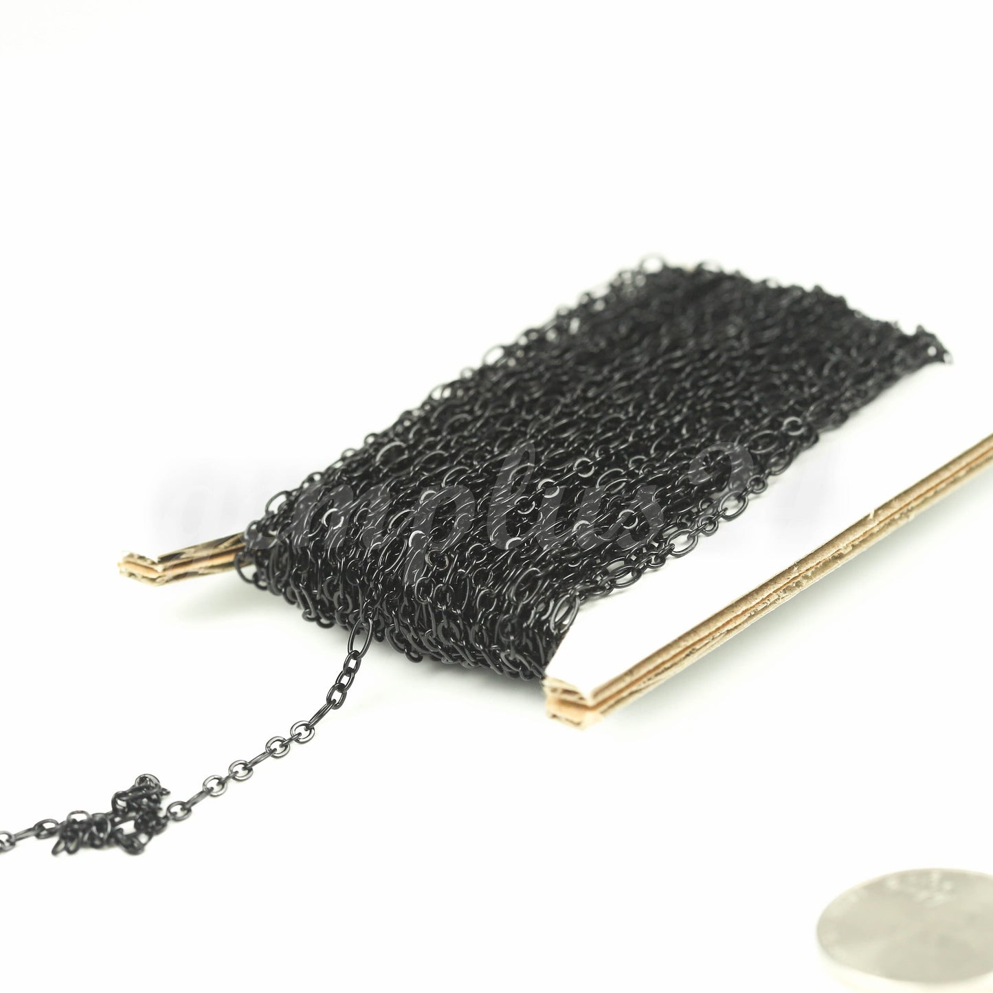 New 3 ft Black Finished Bulk Chain, Long and Short (Small 1 and 1) SOLDERED Wholesale Chain - 4.5x2.5mm 2.9x2.6mm Soldered - 317LS11