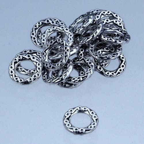 20 pcs of Antique Silver fancy jumpring Link 10mm round - Soldered Link 1.8mm thickness 1.8mmLink