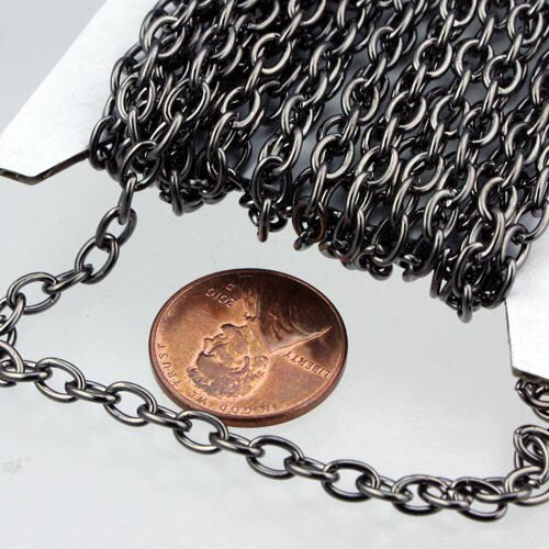 32 ft. of Gunmetal Finished Big Cable Chain - 5.7x3.9mm-1.0mm Unsoldered Link - 5739CA
