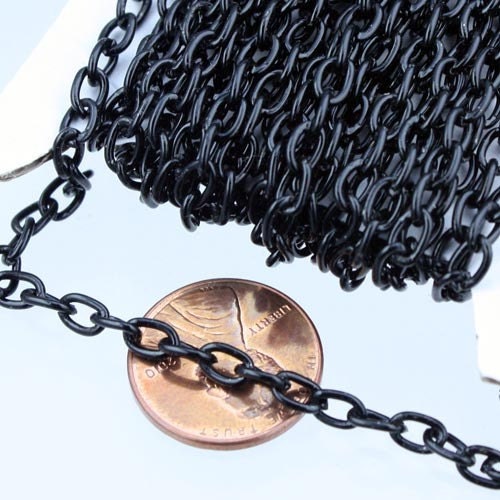 32 ft. of Black Finished Big Cable Chain - 5.7x3.9mm-1.0mm 18G Wire Unsoldered Link - 5739CA