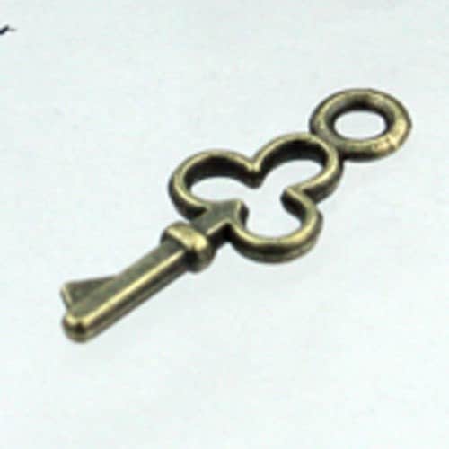 50 pcs of Antiqued Brass finished key charm drop  16.8x6.8mm