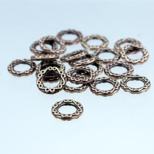 20 pcs of Antique Copper fancy jumpring Link 10mm round - Soldered Link 1.8mm thickness 1.8mmLink