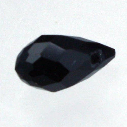 20 pcs of Jet Color Crystal Faceted Briolette Teardrop - 6x11mm
