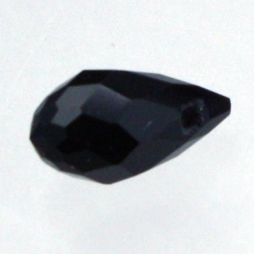 20 pcs of Jet Color Crystal Faceted Briolette Teardrop - 6x11mm