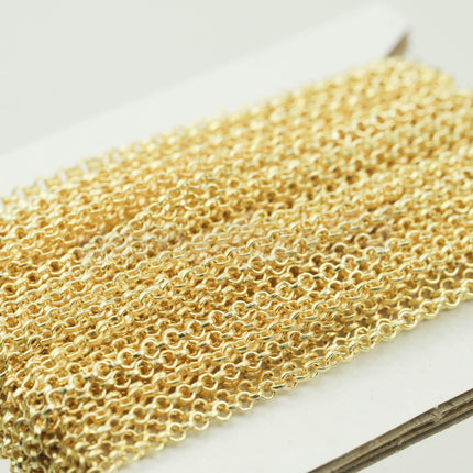 10 feet TARNISH Resistant Tarnish FREE Anti Tarnished 18K Gold Plated Rolo Chain bulk - 2.0mm 2mm SOLDERED Link AT2.0BL