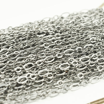New 32 feet Gunmetal Plated Long and Short (Small 3 and 1) SOLDERED  Chain - 4.5x2.5mm - 317LS31