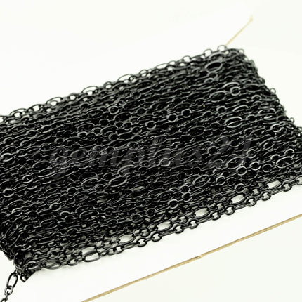 New 100 feet Black Finished Long and Short (Small 3 and 1) SOLDERED  Chain - 4.5x2.5mm - 317LS31