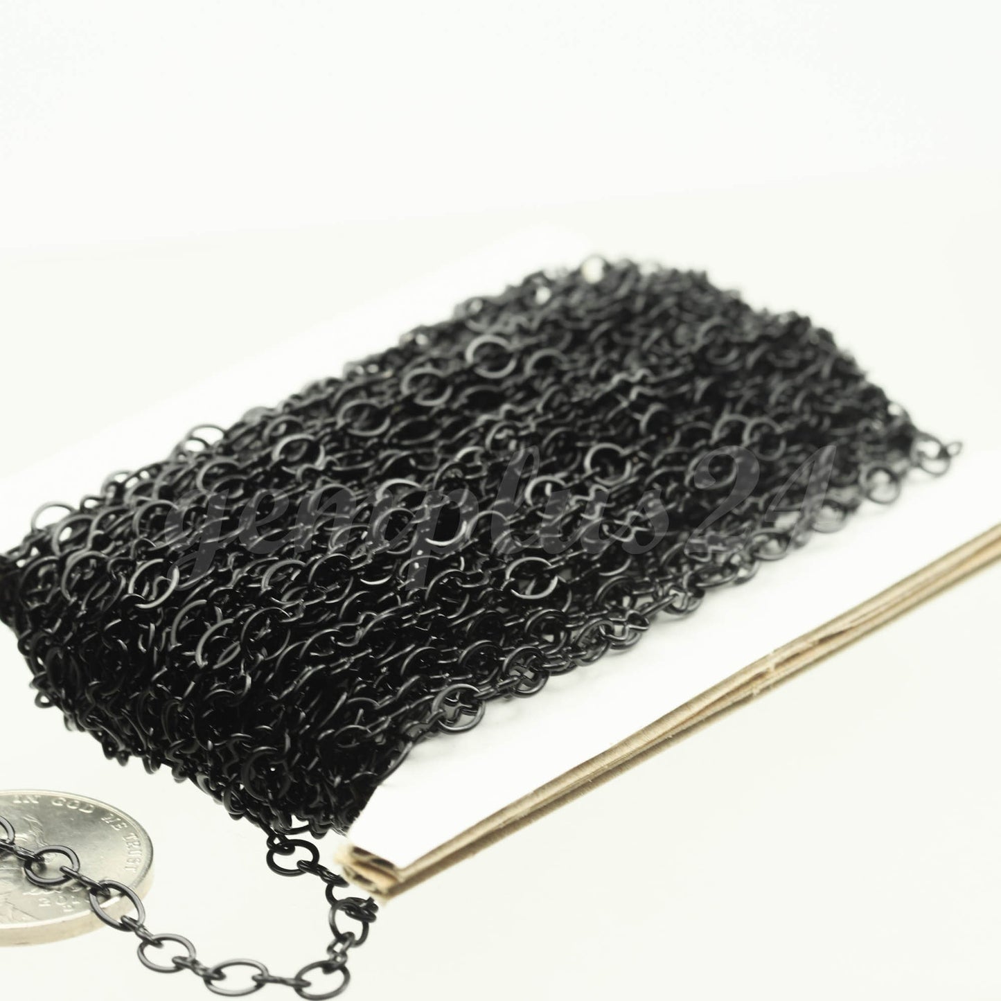 32 feet Black Finished SOLDERED BIG Fashion Figure 8 Connector Chain - 4.5x3.8mm Soldered Link FIG8L