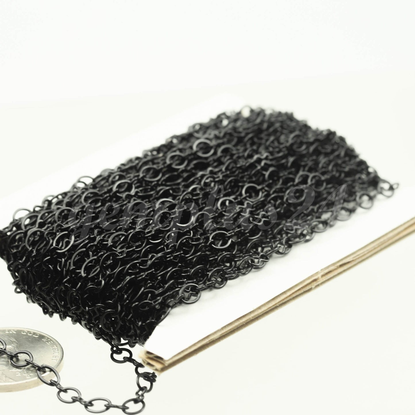 300 feet Black Finished SOLDERED BIG Fashion Figure 8 Connector Chain - 4.5x3.8mm Soldered Link FIG8L