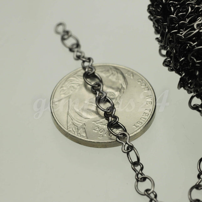 300 feet Gunmetal Plated SOLDERED BIG Fashion Figure 8 Connector Chain - 4.5x3.8mm Soldered Link FIG8L