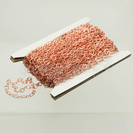 300 feet Bright Copper Plated SOLDERED BIG Fashion Figure 8 Connector Chain - 4.5x3.8mm Soldered Link FIG8L