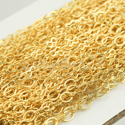100 feet FASHION Figural 8 22K Gold Plated SOLDERED BIG Fashion Figure 8 Connector Chain - 4.5x3.8mm Soldered Link FIG8L