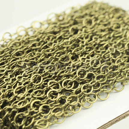 3 feet Antique Brass Plated SOLDERED BIG Fashion Figure 8 Connector Chain - 4.5x3.8mm Soldered Link FIG8L