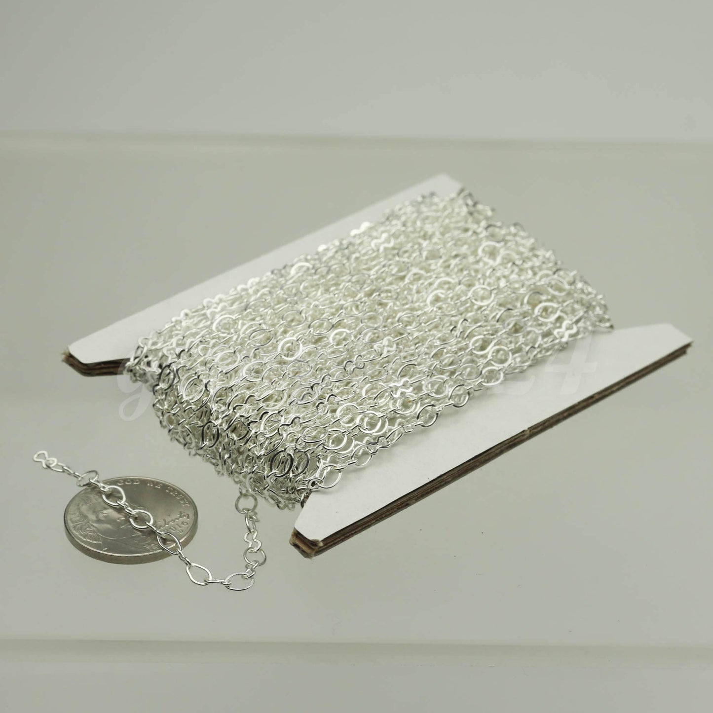 300 feet Sterling Silver Plated SOLDERED BIG Fashion Figure 8 Connector Chain - 4.5x3.8mm Soldered Link FIG8L