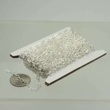 32 feet Sterling Silver Plated SOLDERED BIG Fashion Figure 8 Connector Chain - 4.5x3.8mm Soldered Link FIG8L