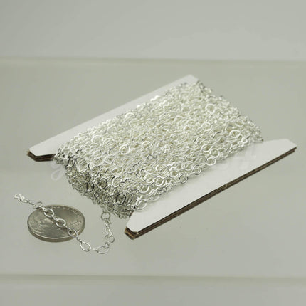 10 feet Sterling Silver Plated SOLDERED BIG Fashion Figure 8 Connector Chain - 4.5x3.8mm Soldered Link FIG8L