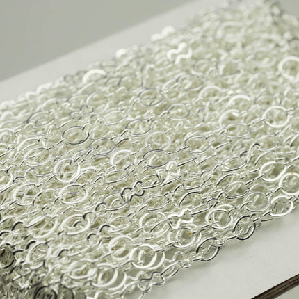 32 feet Sterling Silver Plated SOLDERED BIG Fashion Figure 8 Connector Chain - 4.5x3.8mm Soldered Link FIG8L