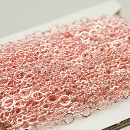 300 ft FASHION Figural 8 Rose Gold Plated SOLDERED BIG Fashion Figure 8 Connector Chain - 4.5x3.8mm Soldered Link FIG8L