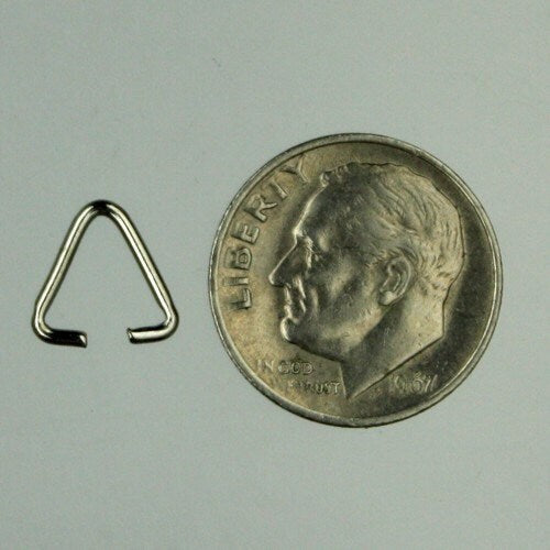 Triangle Jump Rings, 50pcs 9mm Rhodium Plated Triangle Jump Rings Jumprings or Bails - Link Connector Open Jump Rings