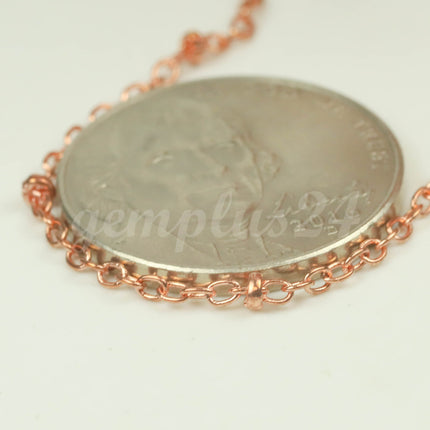 3 Feet Bright Copper Plated BALL Tiny Cable Chain Satellite Chain Bulk Chain  - 2.0x1.4mm Ball SOLDERED link Necklace  - 2014SAT