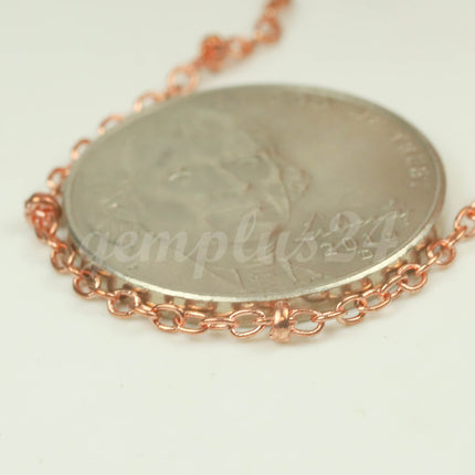 100 Feet Bright Copper Plated BALL Tiny Cable Chain Satellite Chain Bulk Chain  - 2.0x1.4mm Ball SOLDERED link Necklace  - 2014SAT