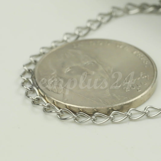 300 feet Stainless Steel Curb Chain Extender Sturdy Curb Chain  - 2.5x4mm 0.5mm thickness Necklace Bracelet Extender SOLDER Link - ST254CU