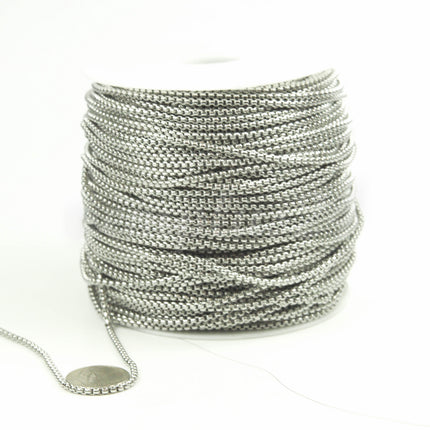 New 300 feet Stainless Steel 316L SQUARE ROLO Chain - 2.5mm  - Bulk Chain Necklace Wholesale DIY Jewelry Chain - STSQ25BL