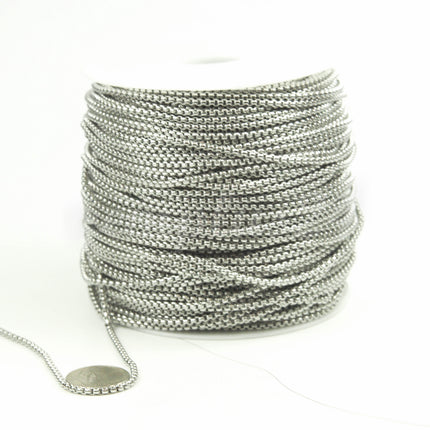 New 10 feet Stainless Steel 316L SQUARE ROLO Chain - 2.5mm  - Bulk Chain Necklace Wholesale DIY Jewelry Chain - STSQ25BL