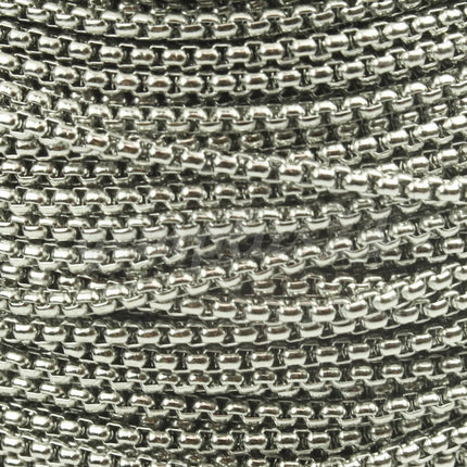 New 300 feet Stainless Steel 316L SQUARE ROLO Chain - 2.5mm  - Bulk Chain Necklace Wholesale DIY Jewelry Chain - STSQ25BL