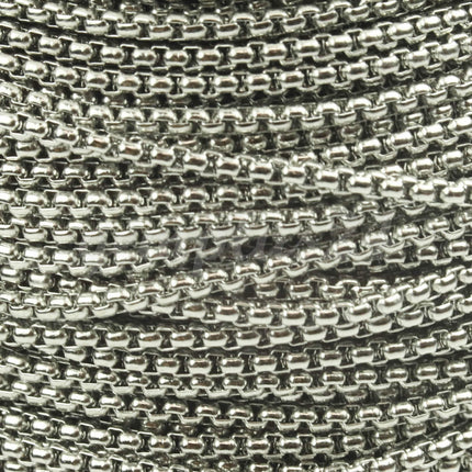 New 10 feet Stainless Steel 316L SQUARE ROLO Chain - 2.5mm  - Bulk Chain Necklace Wholesale DIY Jewelry Chain - STSQ25BL