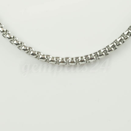New 300 feet Stainless Steel 316L SQUARE ROLO Chain - 2.5mm  - Bulk Chain Necklace Wholesale DIY Jewelry Chain - STSQ25BL