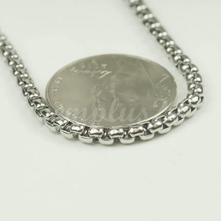 New 300 feet Stainless Steel 316L SQUARE ROLO Chain - 3.0mm 3mm  - Bulk Chain Necklace Wholesale DIY Jewelry Chain - STSQ30BL